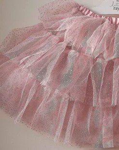 Party Delights Costume Accessories<Blush & Silver Tiered Tutu - 5-7 Years