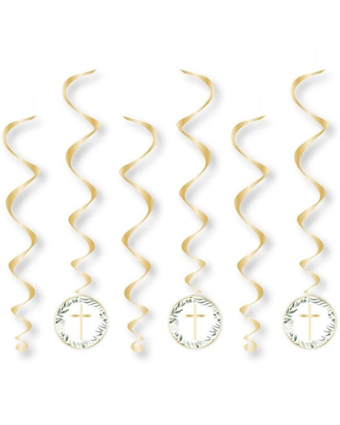 Botanical Celebration Cross Hanging Swirl Decorations (6Pk)<Party Delights Hot
