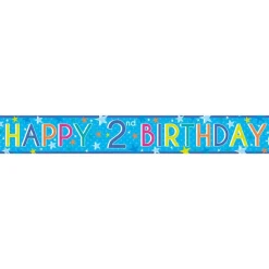 Boys 2Nd Birthday Paper Banners - 1M (3Pk)<Party Delights Best