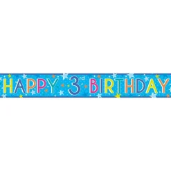 Boys 3Rd Birthday Paper Banners - 1M (3Pk)<Party Delights Discount