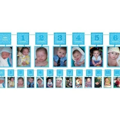 Boy's 1St Birthday Blue Glitter Garland Photo Holder - 3.7M<Party Delights Discount