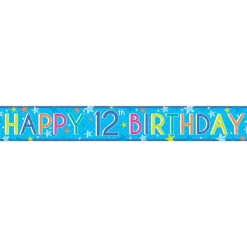 Boys 12Th Birthday Paper Banners - 1M (3Pk)<Party Delights Outlet