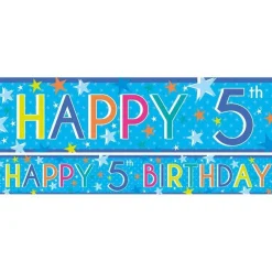 Boys 5Th Birthday Paper Banners - 1M (3Pk)<Party Delights New