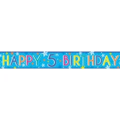 Boys 5Th Birthday Paper Banners - 1M (3Pk)<Party Delights New
