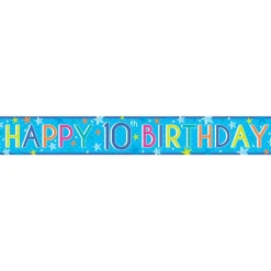 Boys 10Th Birthday Paper Banners - 1M (3Pk)<Party Delights New