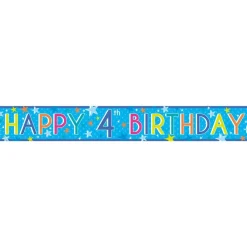Boys 4Th Birthday Paper Banners - 1M (3Pk)<Party Delights Best