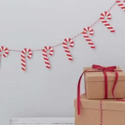 Party Delights Hanging Decorations<Candy Cane Wooden Bunting - 1.5M