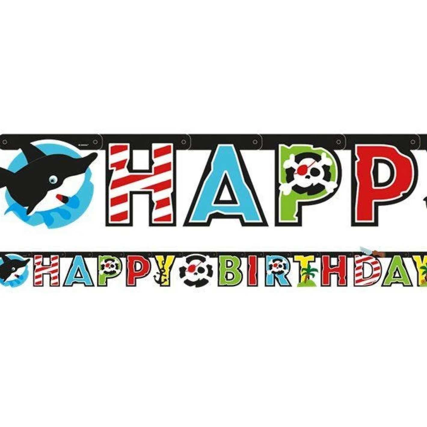 Captain Pirate 'Happy Birthday' Paper Banner - 1.8M<Party Delights Clearance