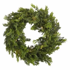 Party Delights Wreaths & Garlands<Cedar Pine Foliage Christmas Wreath With Lights - 45Cm