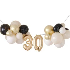 Champagne Noir 30Th Balloon Bunting Kit<Party Delights