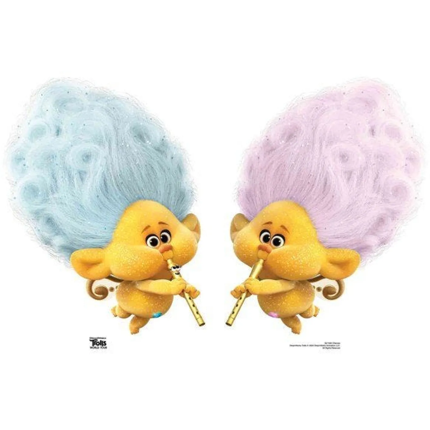 Cherub Blue And Pink Trolls World Tour Cardboard Cutout - 93Cm X 61Cm<Party Delights New