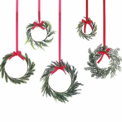 Party Delights Hanging Decorations<Christmas Foliage Wreath Hanging Decorations (5Pk)