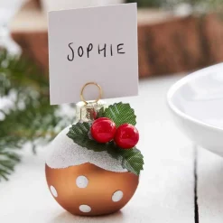 Party Delights Tableware<Christmas Pudding Place Card Holder (6Pk)