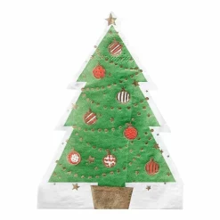 Party Delights Tableware<Christmas Tree Shaped Paper Napkins - 32Cm (12Pk)
