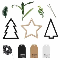 Party Delights Gift Wrapping<Christmas Wooden Icons And Ribbon Gift Tags (9Pk)