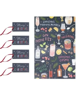 Party Delights Gift Wrapping<Cocktails Wrap, Tag And Ribbon Gift Wrap