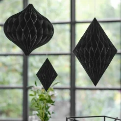Contemporary Wedding Black Honeycomb Decorations (3Pk)<Party Delights Sale