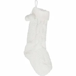 Party Delights Stockings & Sacks<Cream Knitted Christmas Stocking - 45Cm