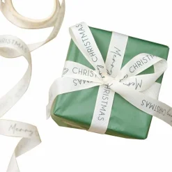 Party Delights Gift Wrapping<Cream Merry Christmas Ribbon - 5M