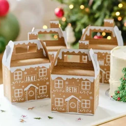 Party Delights Gift Wrapping<Customisable Gingerbread House Party Box (4Pk)