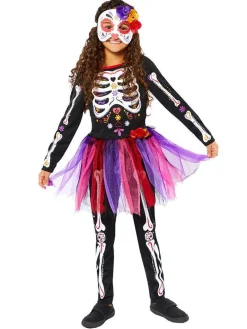 Kids' Party Delights Kids'<Day Of The Dead Dress - Child Costume