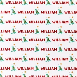 Party Delights Gift Wrapping<Dinosaur Christmas Personalised Wrapping Paper- 62 X 100Cm Sheet