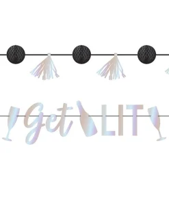 Disco Ball Drop 'Get Lit' Banner - 1.8M<Party Delights Clearance