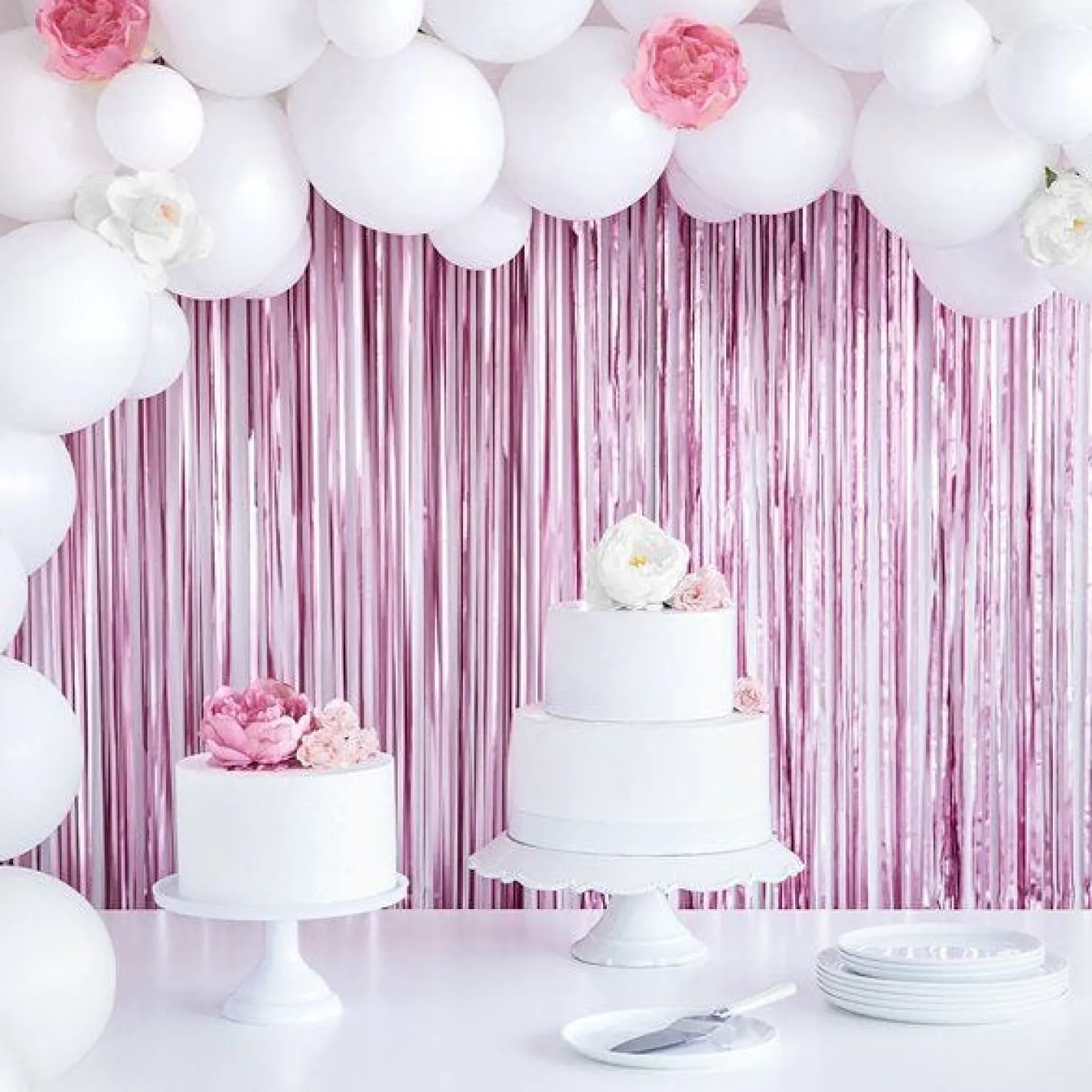 Dusky Pink Foil Curtain - 2.5M<Party Delights New