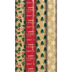 Party Delights Gift Wrapping<Eco Printed Kraft Wrapping Paper Roll 3M - Assorted Designs