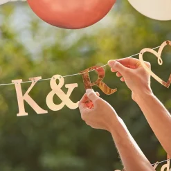Engaged Rose Gold Customisable Bunting<Party Delights Online