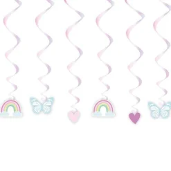 Fairy Princess Hanging Swirl Decorations (6Pk)<Party Delights Best