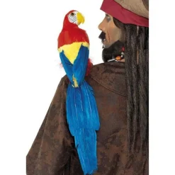 Feathered Parrot With Elastic Holder - 50Cm<Party Delights Hot