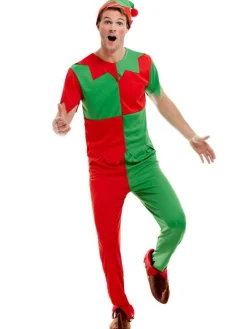 Men's Party Delights Men's<Festive Elf - Adult Costume
