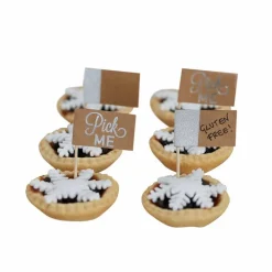 Party Delights Tableware<Festive Silver Foiled Cake Picks (12Pk)