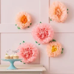 Fluffy Flower Decorations (6Pk)<Party Delights Hot