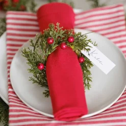 Party Delights Tableware<Foliage & Berry Christmas Napkin Rings (6Pk)