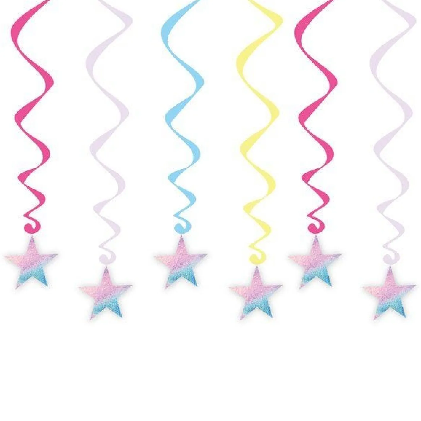 Girls Rule Iridescent Hanging Swirl Decorations (6Pk)<Party Delights Hot