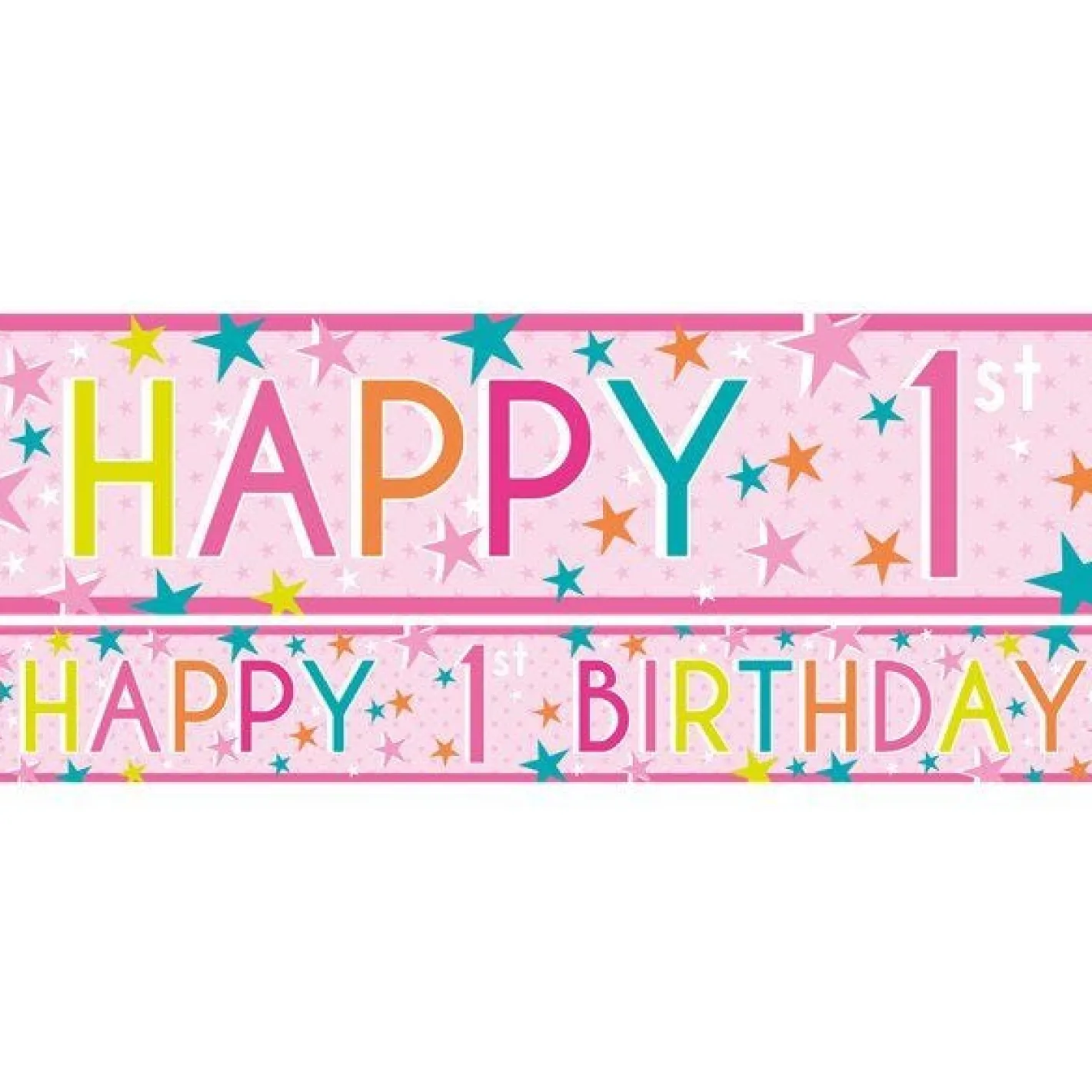 Girls 1St Birthday Paper Banners - 1M (3Pk)<Party Delights Best