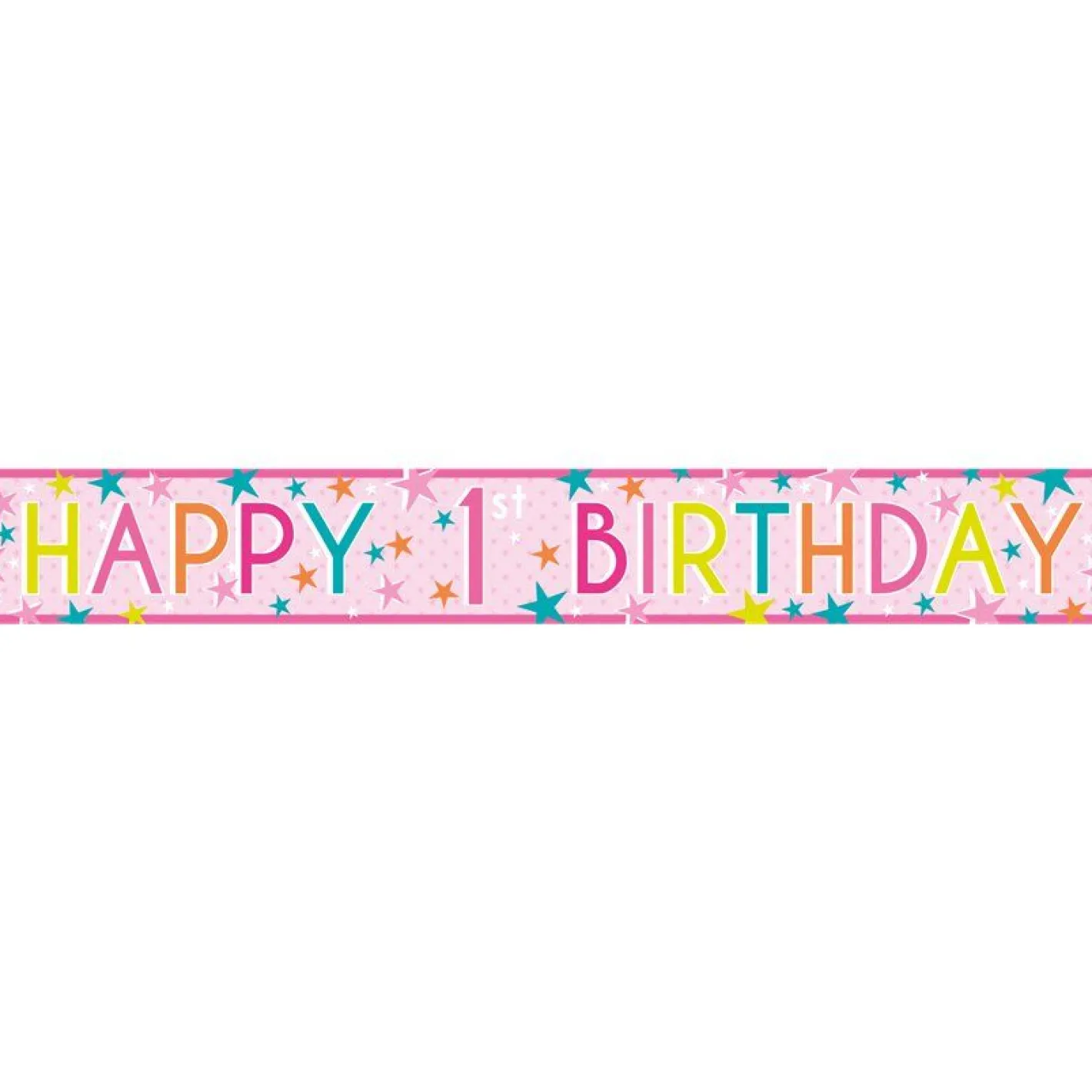 Girls 1St Birthday Paper Banners - 1M (3Pk)<Party Delights Best