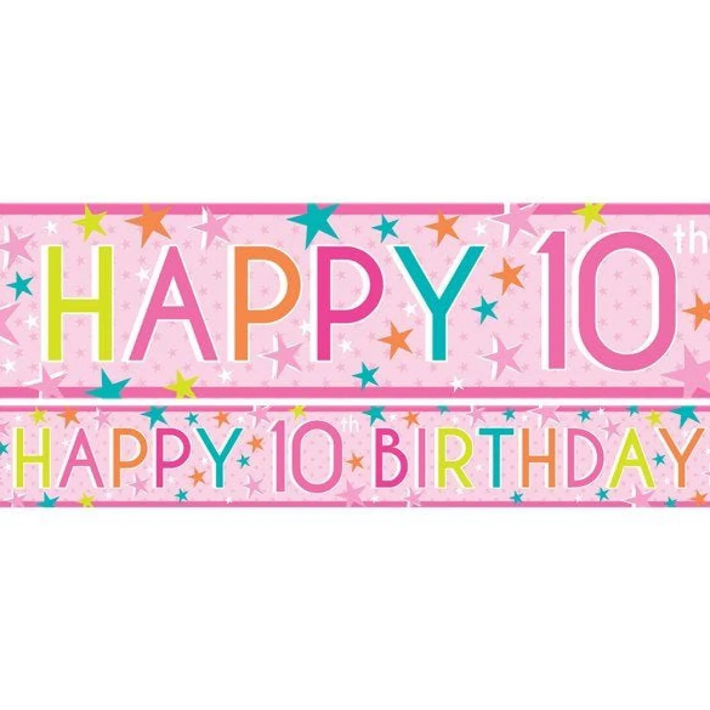 Girls 10Th Birthday Paper Banners - 1M (3Pk)<Party Delights Best