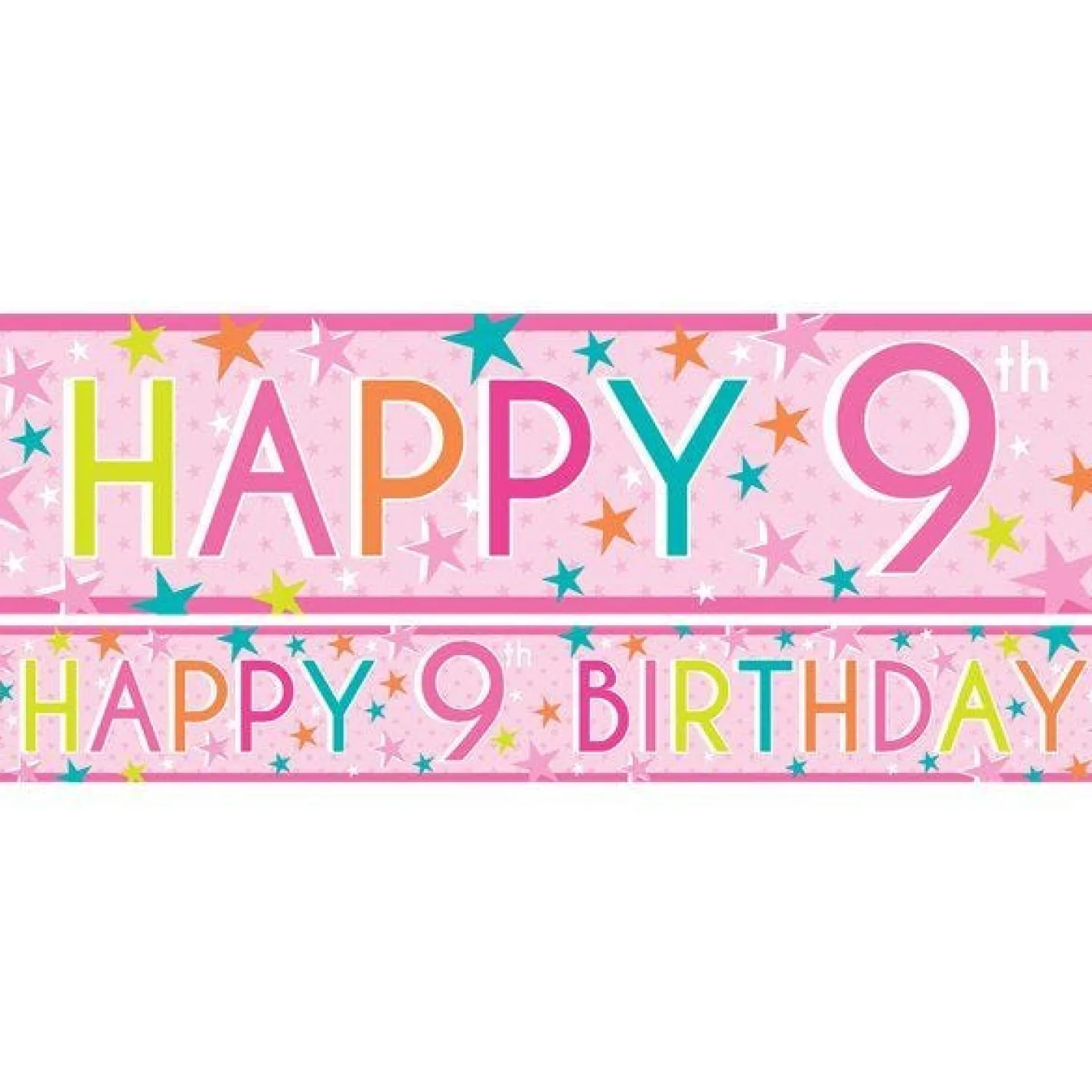 Girls 9Th Birthday Paper Banners - 1M (3Pk)<Party Delights Best