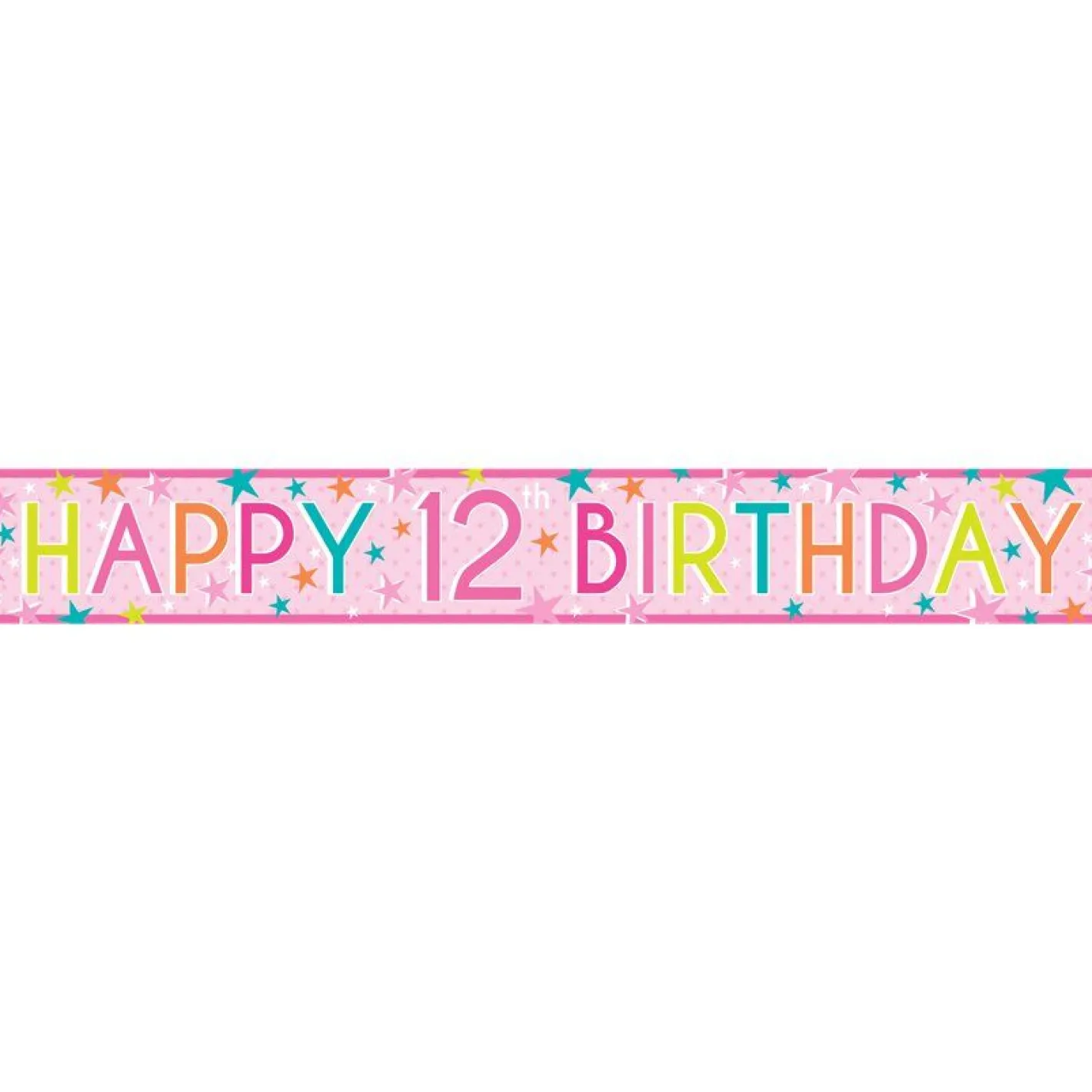 Girls 12Th Birthday Paper Banners - 1M (3Pk)<Party Delights Best