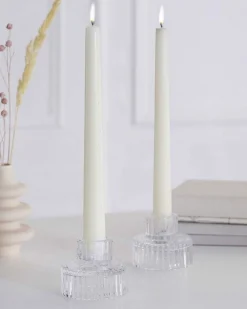 Party Delights Tableware<Glass Dinner Candle Holders (2Pk)