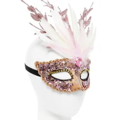 Glitter Pink Masquerade Mask<Party Delights Sale