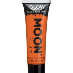 Glow In The Dark Face & Body Paint - Orange 12Ml<Party Delights New