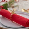 Party Delights Tableware<Gold Acrylic Holly Napkin Rings (6Pk)