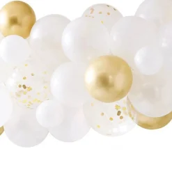 Gold And White Botanical Hen Party Balloon Arch - 55 Balloons<Party Delights Clearance