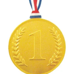 Gold Chocolate No. 1 Medal With Ribbon - 23G<Party Delights Hot