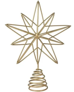 Party Delights Hanging Decorations<Gold 3D Wire Star Tree Topper