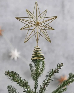 Party Delights Hanging Decorations<Gold 3D Wire Star Tree Topper